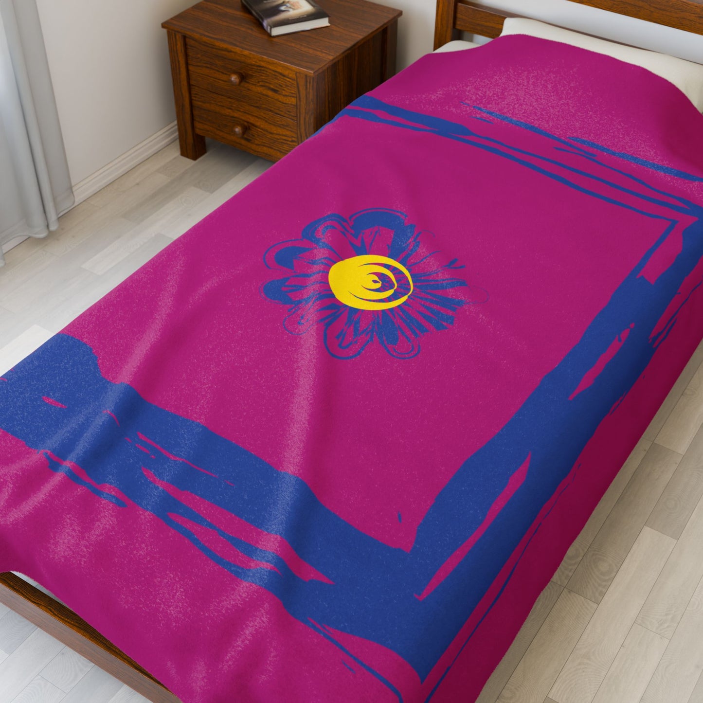 Flower Velveteen Plush Blankets — Jungle Blankets for Bedrooms, Living Rooms, Whimsical Decor