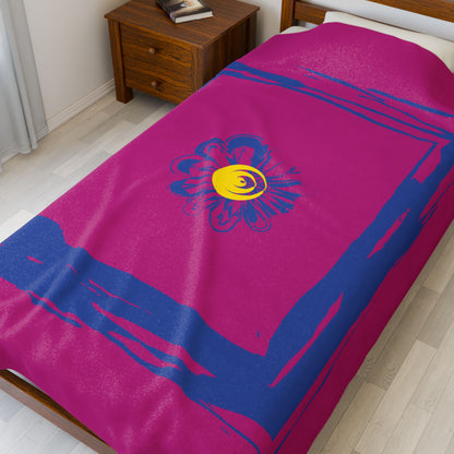 Flower Velveteen Plush Blankets — Jungle Blankets for Bedrooms, Living Rooms, Whimsical Decor