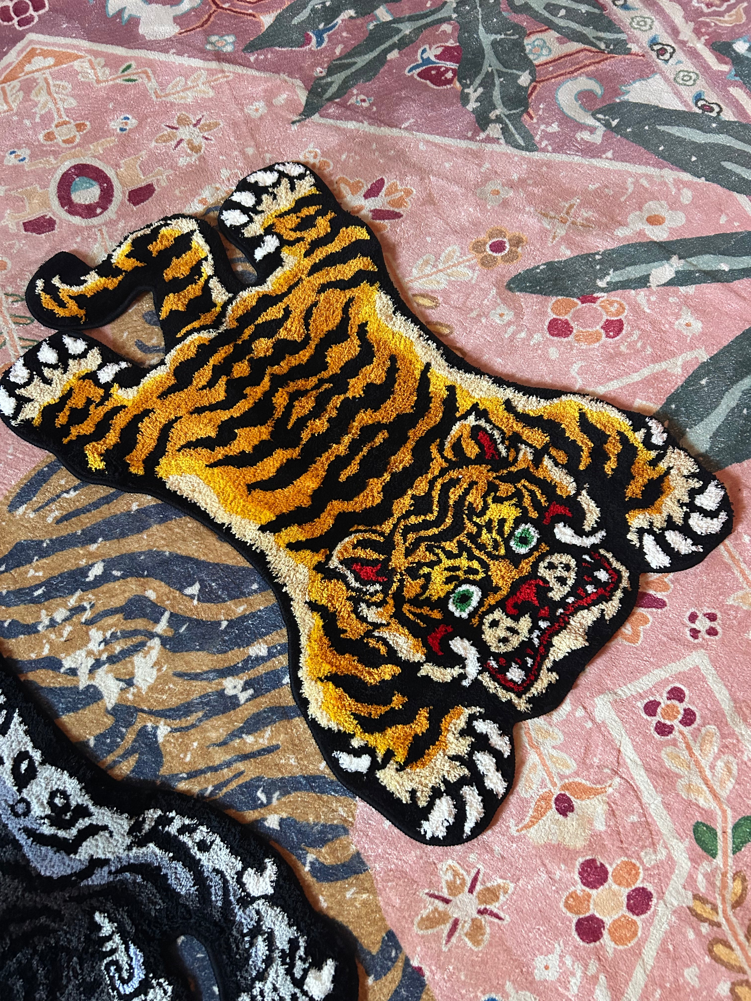 Plush Tiger Rug for Bathroom, Bedroom, Living Room | Tibetan Tiger Rug 60CM X 100CM