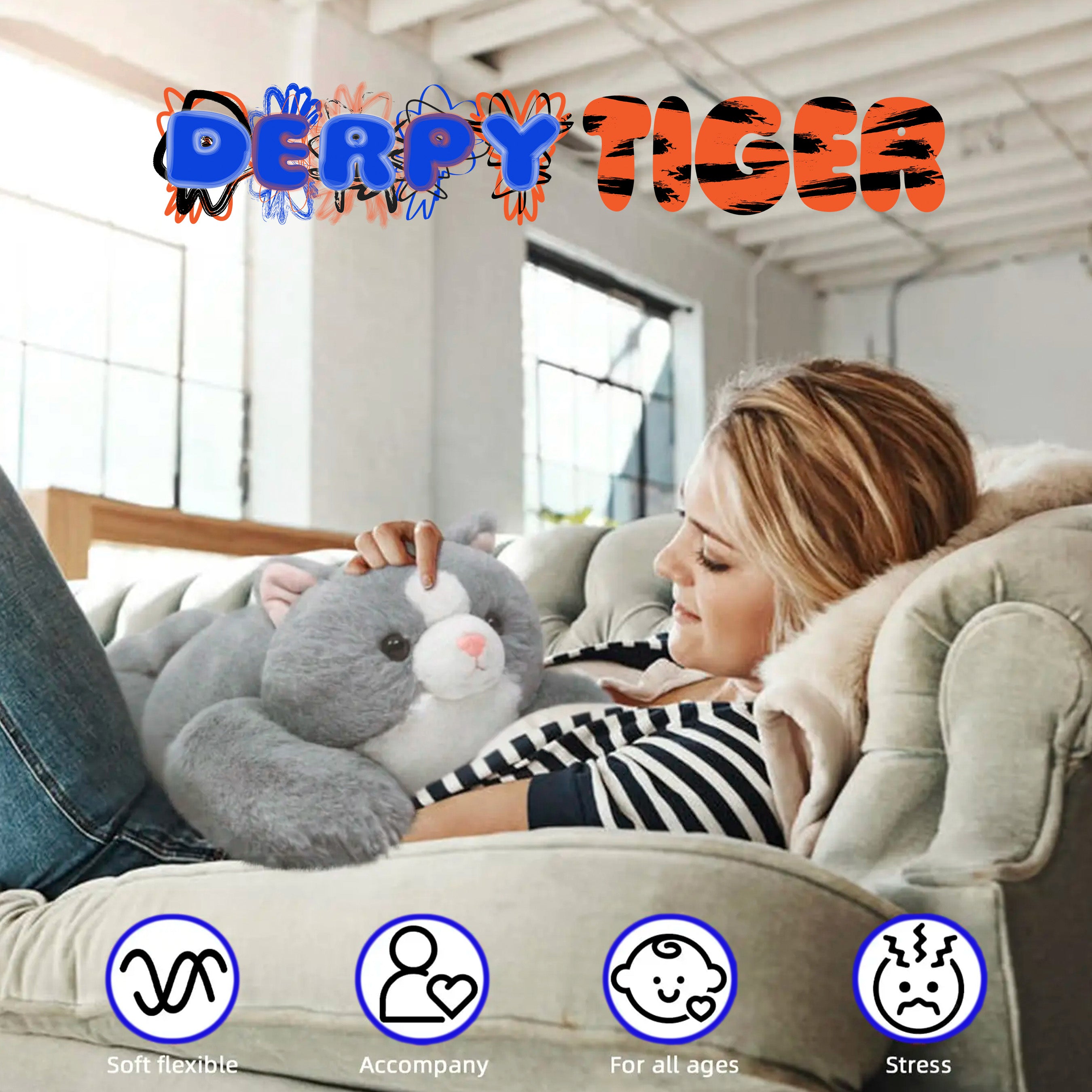 High Quality 3.3 lb Weighted Red Panda / Kitty Plush for Adult Gifts